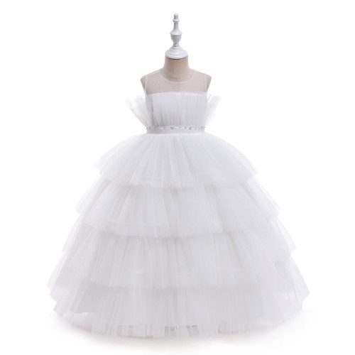 White Tulle Girls' Party Dress AZ001WT