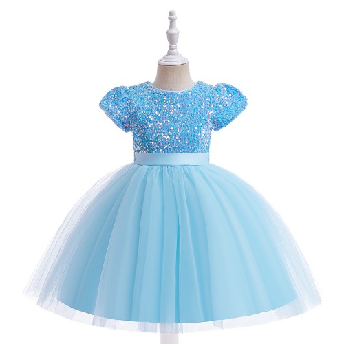 Blue Sequin Girls' Dress AZ002BL