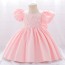 O-Neck Puff Sleeve Flower Girl Dress AZ004PK