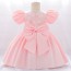 O-Neck Puff Sleeve Flower Girl Dress AZ004PK