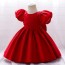 O-Neck Puff Sleeve Flower Girl Dress AZ004RD