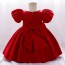 O-Neck Puff Sleeve Flower Girl Dress AZ004RD