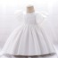 O-Neck Puff Sleeve Flower Girl Dress AZ004WT