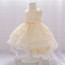 Elegant Champagne Lace Flower Girl Dress with Bow AZ005CP