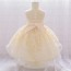 Elegant Champagne Lace Flower Girl Dress with Bow AZ005CP