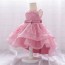 Elegant Pink Lace Flower Girl Dress with Bow AZ005PK