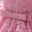 Elegant Pink Lace Flower Girl Dress with Bow AZ005PK