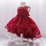 Elegant Red Lace Flower Girl Dress with Bow AZ005RD