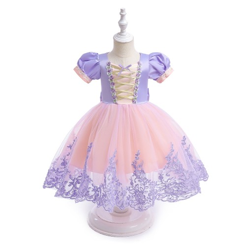 Cosplay Purple Short Sleeve Party Dress AZ008