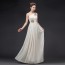 One Shoulder Champagne Chiffon Long Bridesmaid Dress RU015CH