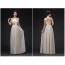 One Shoulder Champagne Chiffon Long Bridesmaid Dress RU015CH