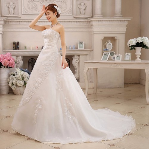 Strapless Wedding Dress with Train XN078WT