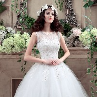 O-neck Sleeveless Wedding Dress XN080WT