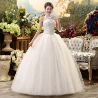 Halter-neck Sleeveless Wedding Dress XN085WT