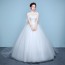 O-neck Wedding Dress with Long Lace XN090WT