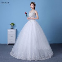 V-neck Sleeveless Wedding Dress XN091WT