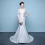 V-neck Half Sleeve Mermaid Wedding Dress XN092WT