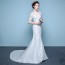 V-neck Half Sleeve Mermaid Wedding Dress XN092WT