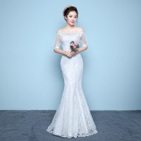 Short Sleeve Mermaid Wedding Dress XN096WT