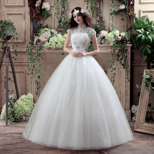 Exquisite High-Neck Lace Wedding Dress XN107WT