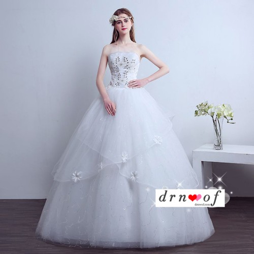 Strapless Wedding Dress with Layered Tulle Skirt XN110WT