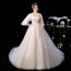 O-Neck Wedding Dress with Arm-Covering Design XN112