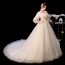 O-Neck Wedding Dress with Arm-Covering Design XN112