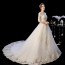 Off Shoulder Short Sleeve Wedding Dress with Train XN144WT